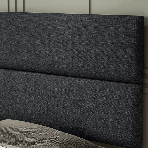 Linen Upholstered Bed Frame – Full/Double Size with Height Adjustable Headboard & 2 Built-In Storage Drawers