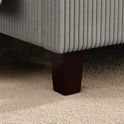 Queen Size Upholstered Bed with Soft Corduroy Fabric and Solid Wood Legs – Stylish and Comfortable Design