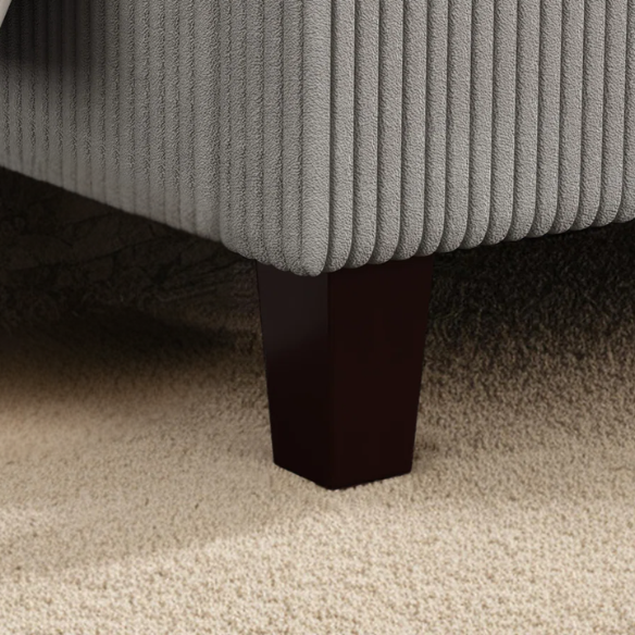 Queen Size Upholstered Bed with Soft Corduroy Fabric and Solid Wood Legs – Stylish and Comfortable Design