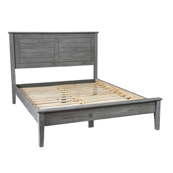Brushed Wooden Full Double Size Bed and Bedroom Set – Elegant Design with Sturdy Construction and Rustic Charm