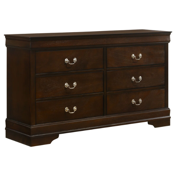 5-Piece Queen Bedroom Set with Brown Dovetail Construction and Timeless Design