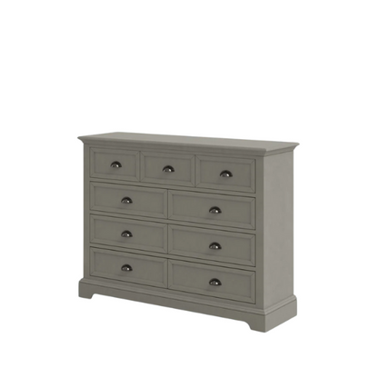 Traditional 9-Drawer Double Dresser with Beveled Edges, Picture Frame-Style Drawers