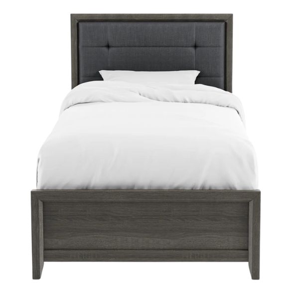 Rustic Grey Twin Bedroom Set: 3-Piece Collection with Twin Bed and Two Nightstands for Charming Style