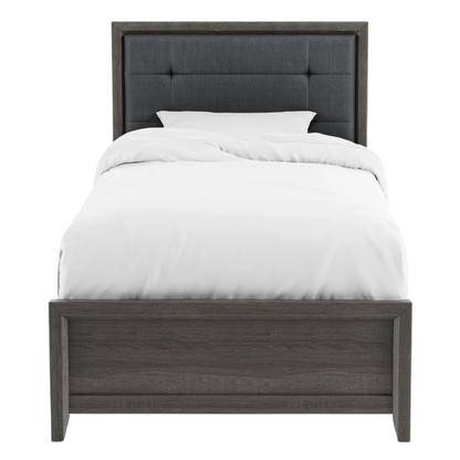 Rustic Grey Twin Bedroom Set: 3-Piece Collection with Twin Bed and Two Nightstands for Charming Style