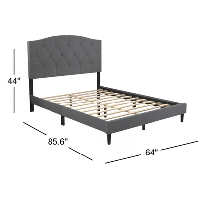 Modern Button-Tufted Queen Size Upholstered Platform Bed with Sleek Design