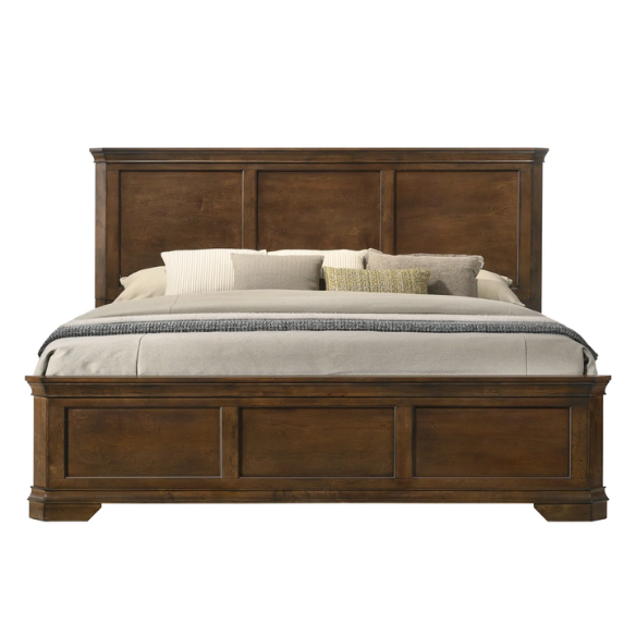 Solid Walnut Wood 3-Piece Queen Bedroom Set – Durable, Elegant, and Timeless Standard Bed Set