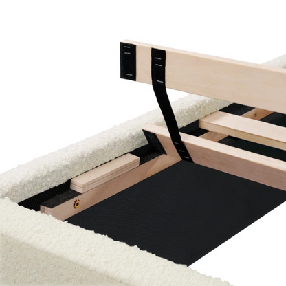 Bouclé Platform Bed with Arched Headboard – Modern Design, Easy Assembly, and Superior Comfort for King Size