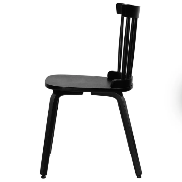 Solid Wood Slat Back Windsor Dining Chairs (Set of 2) – Sturdy, Eco-Friendly Construction with Ergonomic Backrest & Adjustable Foot Pads