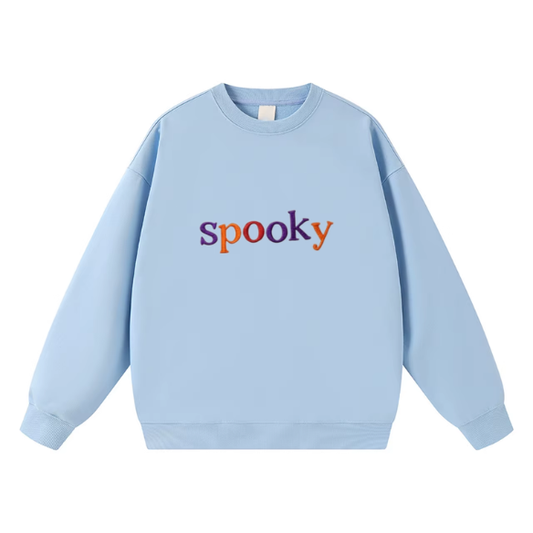 Embroidered Spooky Multicolor Crewneck Sweatshirt