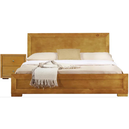Modern Sophistication 2-Piece Queen Platform Bedroom Set with Sleek Headboard and Footboard in Solid Wood