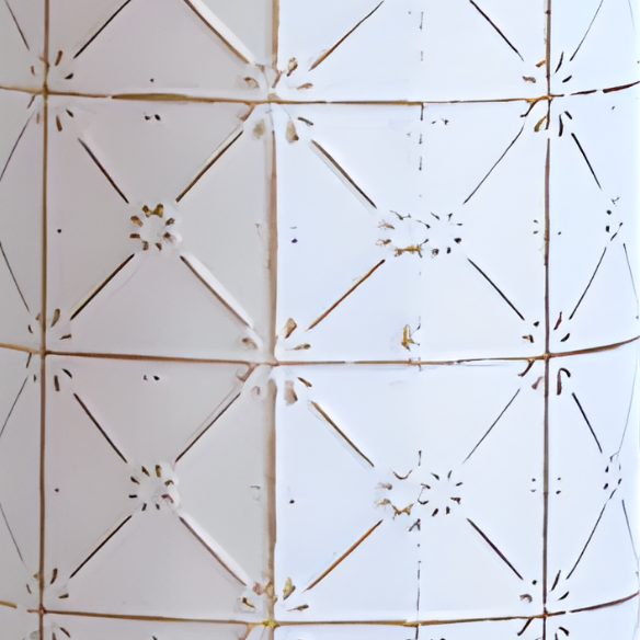 Elegant Ornate Metal Floor Vase Set (3-Piece) – Gilded Starry Grid Design, Tall Tulip-Shaped Vases with White and Gold Finish, Ideal for Dried Flowers or Stylish Décor