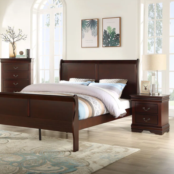 Elegant Polish Wooden Louis Philippe Style 5-Piece Full Double Size Bedroom Set – Timeless Design with Classic Charm and Luxurious Craftsmanship