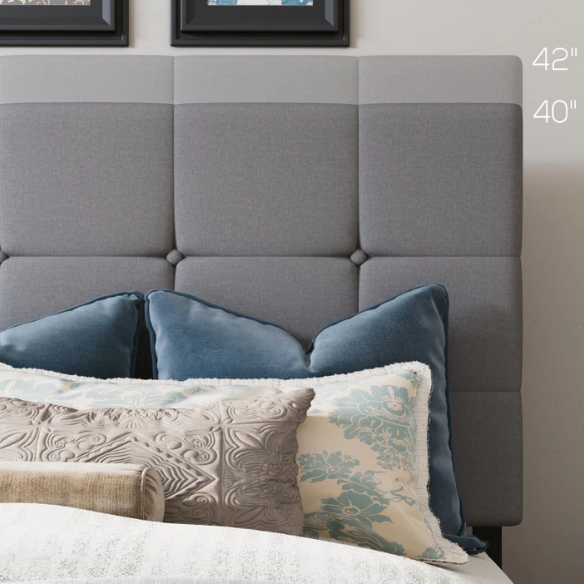 Queen Size Upholstered Platform Storage Bed with Tufted Button Accent Design