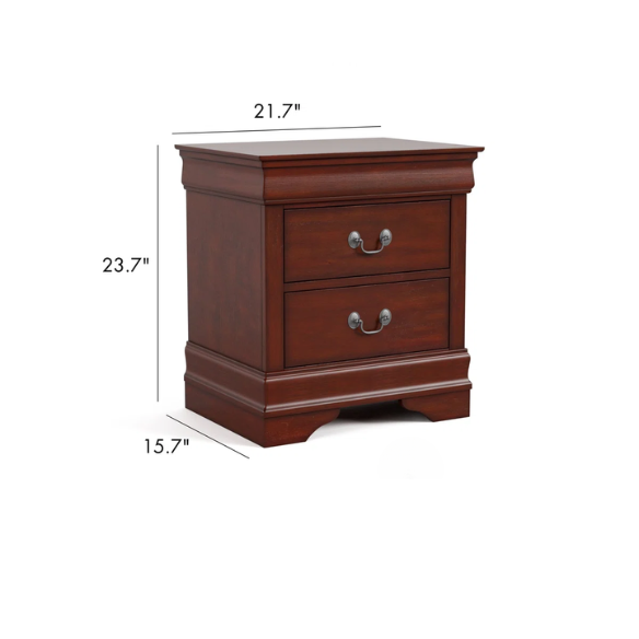 Elegant Queen Size Sleigh Wooden 3-Piece Bedroom Set with English Dovetail Design