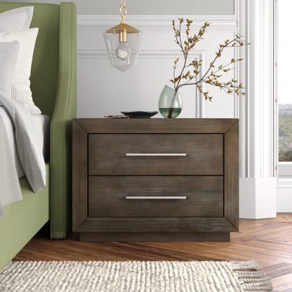 Rustic Mountain Retreat: Solid Wood Platform 4-Piece Bedroom Set – Low-Profile Bed, 9-Drawer Dresser, Nightstand, and Optional 5-Drawer Chest, Crafted from Pine Wood with Warm Finish and Natural Grain Variations for Cozy, Casual Elegance