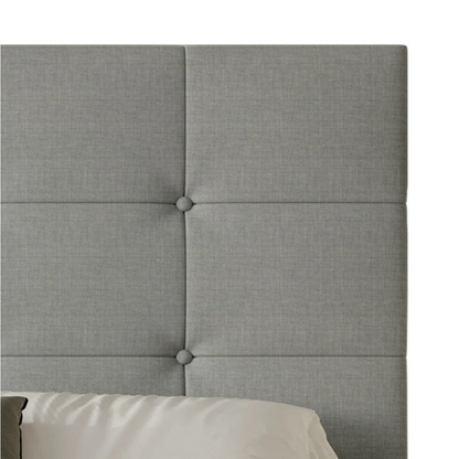 Elegant Solid Grey Queen Bedroom Set with Button-Tufted Upholstered Bed and Matching Nightstands – 3-Piece Set