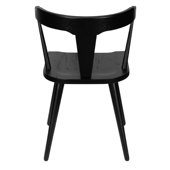 Solid Oak Dining Chair – Mid-Century Modern Splat Back, Tapered Legs, Non-Scratch Feet & Easy Assembly