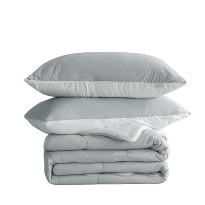 Reversible Ultra-Soft Comforter Set – Jersey Knit, Breathable, and Fluffy with Lightweight Down Alternative & Matching Pillowcase