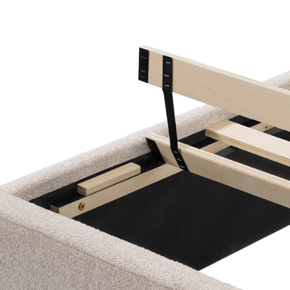 Bouclé Platform Bed with Arched Headboard – Modern Design, Easy Assembly, and Superior Comfort for King Size