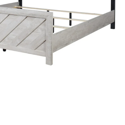 Stylish Light Grey Wooden 5-Piece Twin Bedroom Set: Luxurious Rustic Solid Wood Design
