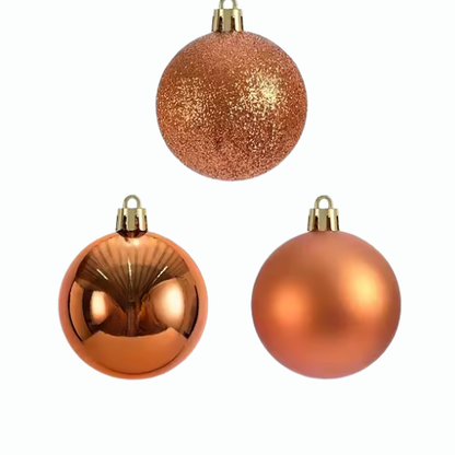Burnt Orange Christmas Ball Ornaments – 24-Piece Set, Shatterproof Holiday Decorations (Available in 3 cm, 4 cm, and 6 cm)