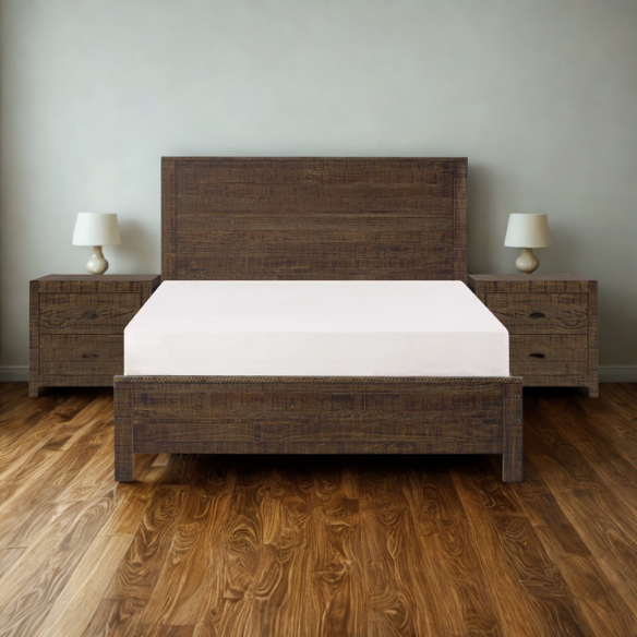 Heavy-Duty Solid Wood Twin Bedroom Set: 3-Piece Collection Featuring Sturdy Bed Frame and Two Bedside Tables