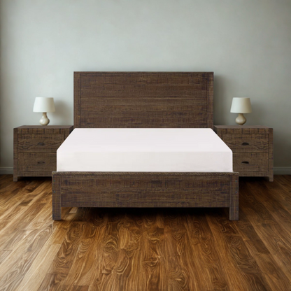 Heavy-Duty Solid Wood Twin Bedroom Set: 3-Piece Collection Featuring Sturdy Bed Frame and Two Bedside Tables