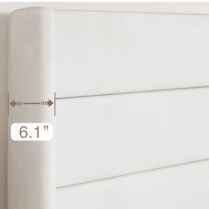 Modern King Size Upholstered Platform Bed with Hydraulic Lift Storage – Sleek Grooved Headboard, Space-Saving Design, and No Box Spring Needed