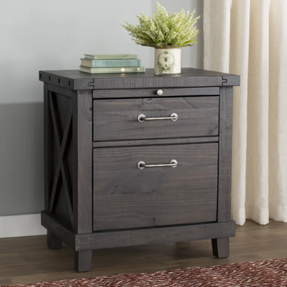 Industrial-Inspired Wood Standard Configurable Bedroom Set: Crafted from Solid Acacia and Pine with Hand-Hewn Planks, Metal Hook-On Side Rails, and Cross Slat Support System for Ultimate Durability and Unique Patina Finish