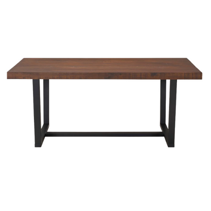 72-Inch Solid Wood Distressed Dining Table – Rustic Industrial Charm for Any Dining Room