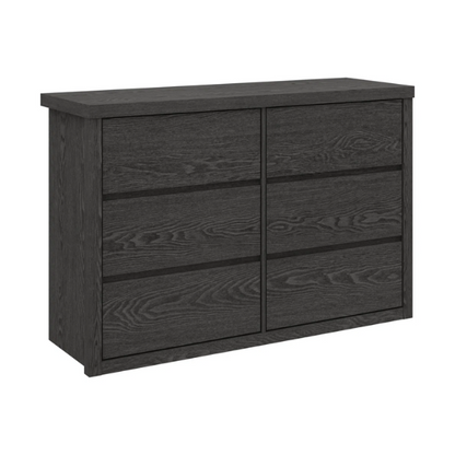 Modern 46.46'' 6-Drawer Double Dresser with Hidden Handles and Wood Grain Finish