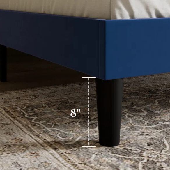 King Size Upholstered Platform Bed with Wingback Headboard – Simple, Elegant Design, Sturdy Wooden Slats, No Box Spring Needed for a Luxurious Sleep Experience