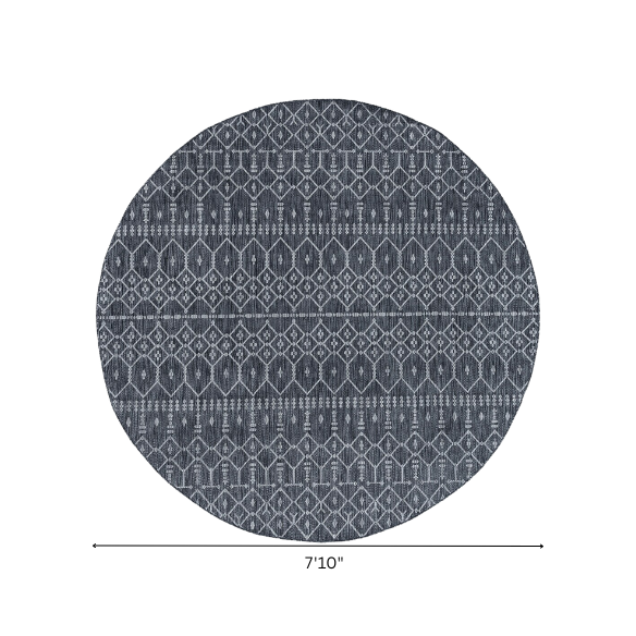 Boho-Inspired Charcoal & Light Grey Geometric Rug – Fade & Stain-Resistant, Low-Pile, Perfect for High-Traffic Indoor/Outdoor Spaces