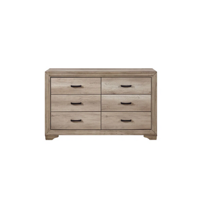 Elegant 4-Piece Rustic Wooden Queen Bedroom Set in Light Brown