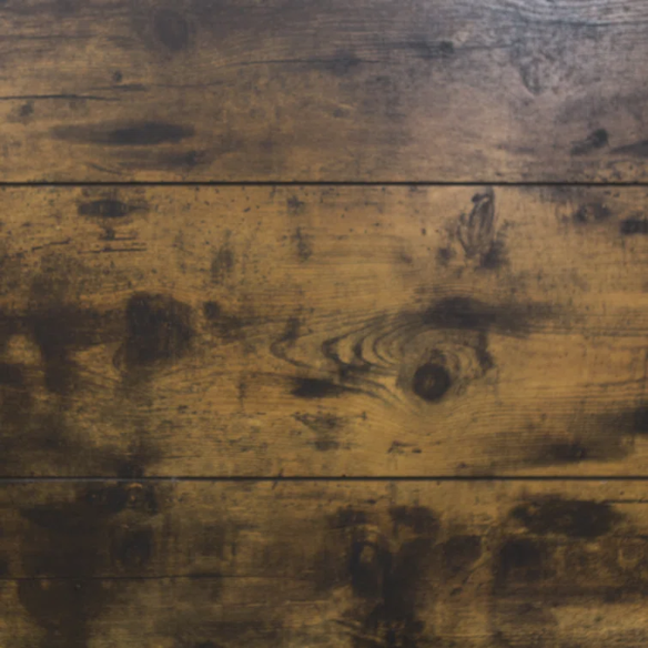 Rustic Industrial Queen Size Bed with Wood-Look Center – Sturdy and Stylish Design