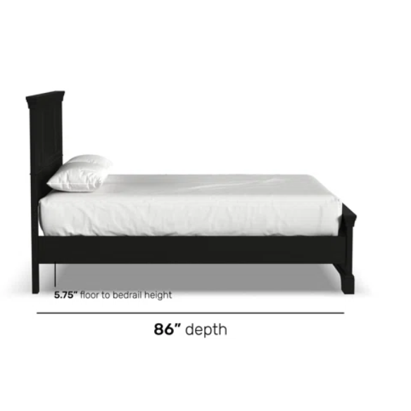 Queen Size Solid Wood Bed with Polished Finish and Classic Design