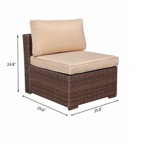 7-Piece Modular Patio Furniture Set | Wicker Outdoor Sectional Sofa with PE Rattan, Plush Pillowtop Cushions, and Coffee Table