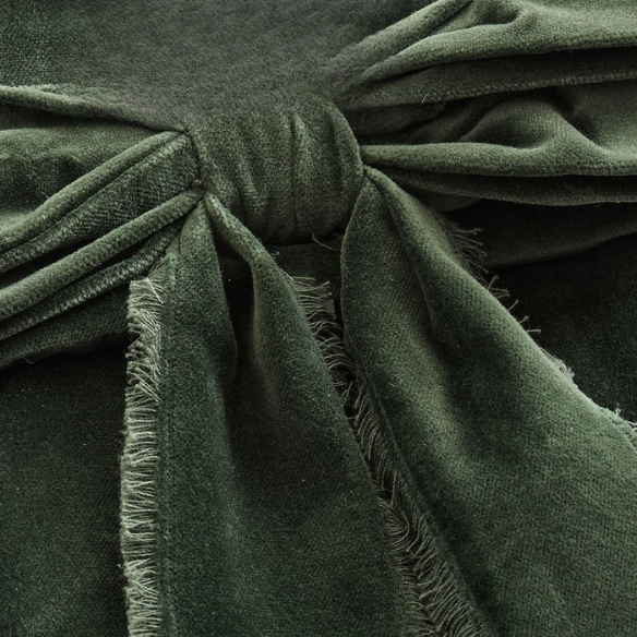 Hunter Green Velvet Christmas Stocking with Bow – Luxury Cotton Velvet Holiday Décor