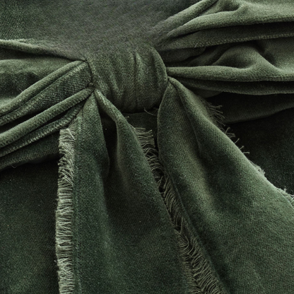 Hunter Green Velvet Christmas Stocking with Bow – Luxury Cotton Velvet Holiday Décor
