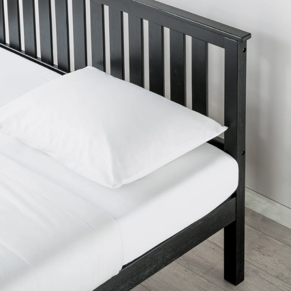 Durable Solid Wood Slat Bed – Full/Double Size with Timeless Design and Sturdy Construction