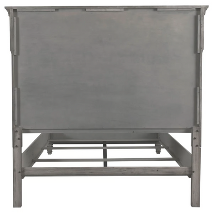 Exquisite Old-World Charm with Glamorous Flair – 5-Piece King Bedroom Set in Grey with Crown Molding, Felt-Lined Drawers, and Built-In Outlets