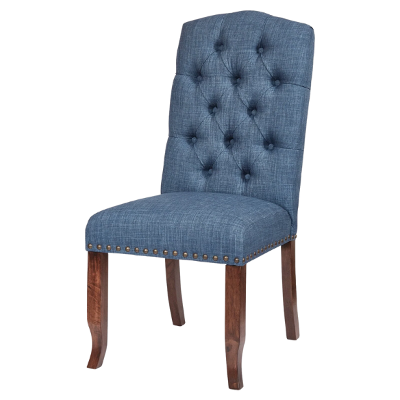 Elegant Farmhouse Tufted Fabric Dining Chairs – Set of 2, Button-Tufted Luxury