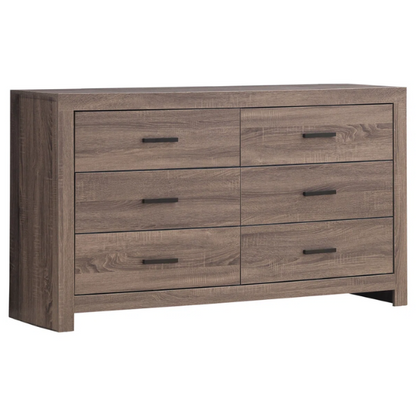 Rustic Charm 4-Piece Platform Queen Bedroom Set – Includes Bed, Nightstand, Dresser, and Mirror with Spacious Storage and Dark Bronze Pull Handles