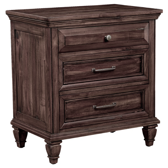 Old-World Charm Meets Glamour in 5-Piece Queen Bedroom Set – Rich Brown Finish with Crown Molding, Felt-Lined Drawers, and Built-In Outlets