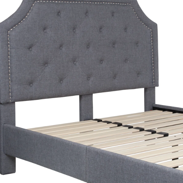 Elegant Button Tufted Upholstered Platform Bed Frame – Full Double Size with Modern Design