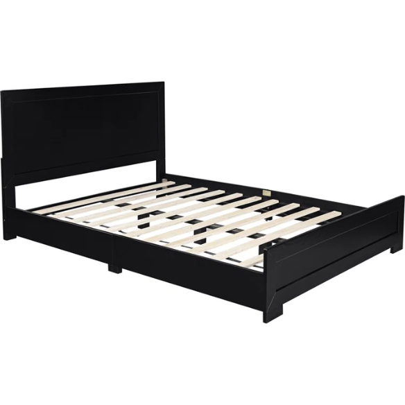 Polished Wooden Platform Full Double Size Bedroom Set – Elegant Design with Sturdy Construction and Timeless Appeal