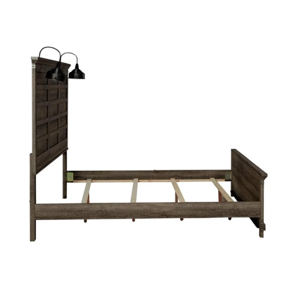 Urban Rustic Brown Wooden Full Double Size Bedroom Set – Stylish Design with Sturdy and Warm, Contemporary Charm