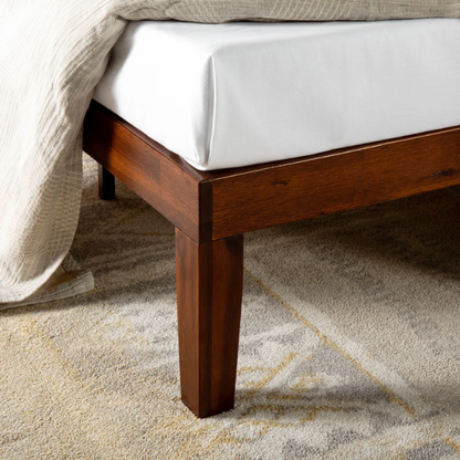 Durable Solid Wood Slat Bed – Full/Double Size with Timeless Design and Sturdy Construction