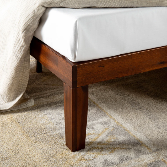 Durable Solid Wood Slat Bed – Full/Double Size with Timeless Design and Sturdy Construction