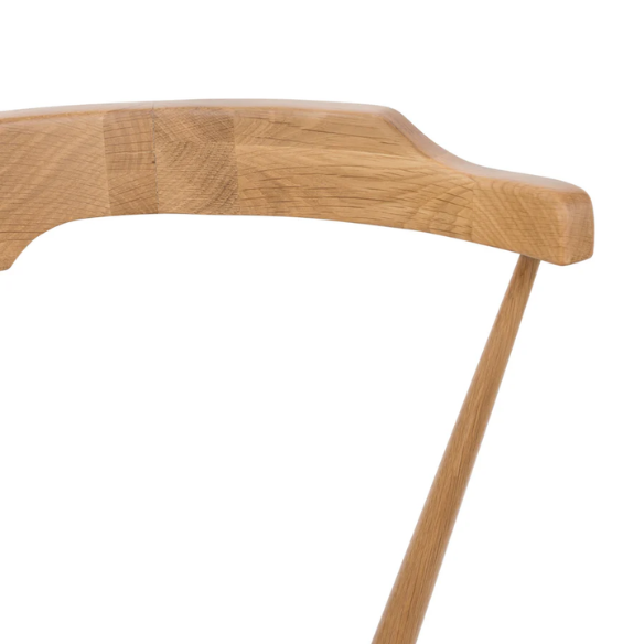 Solid Oak Dining Chair – Mid-Century Modern Splat Back, Tapered Legs, Non-Scratch Feet & Easy Assembly